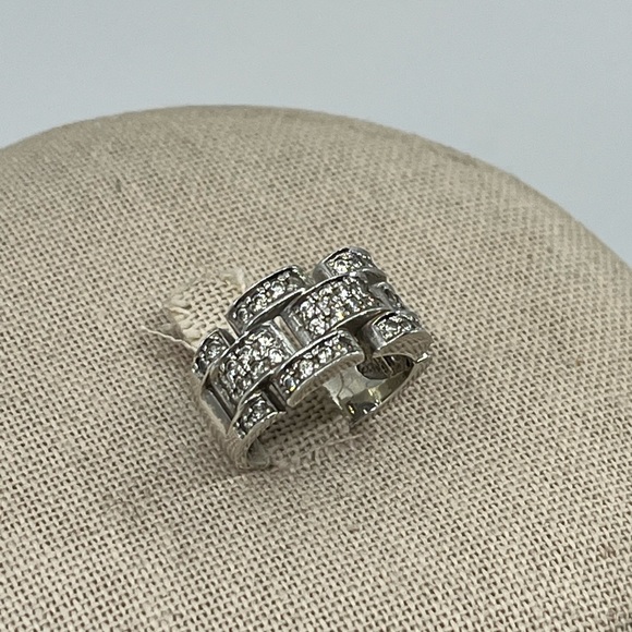 Bold Vintage 925 DQ CZ Statement Ring Size ~5.5 - Picture 12 of 15